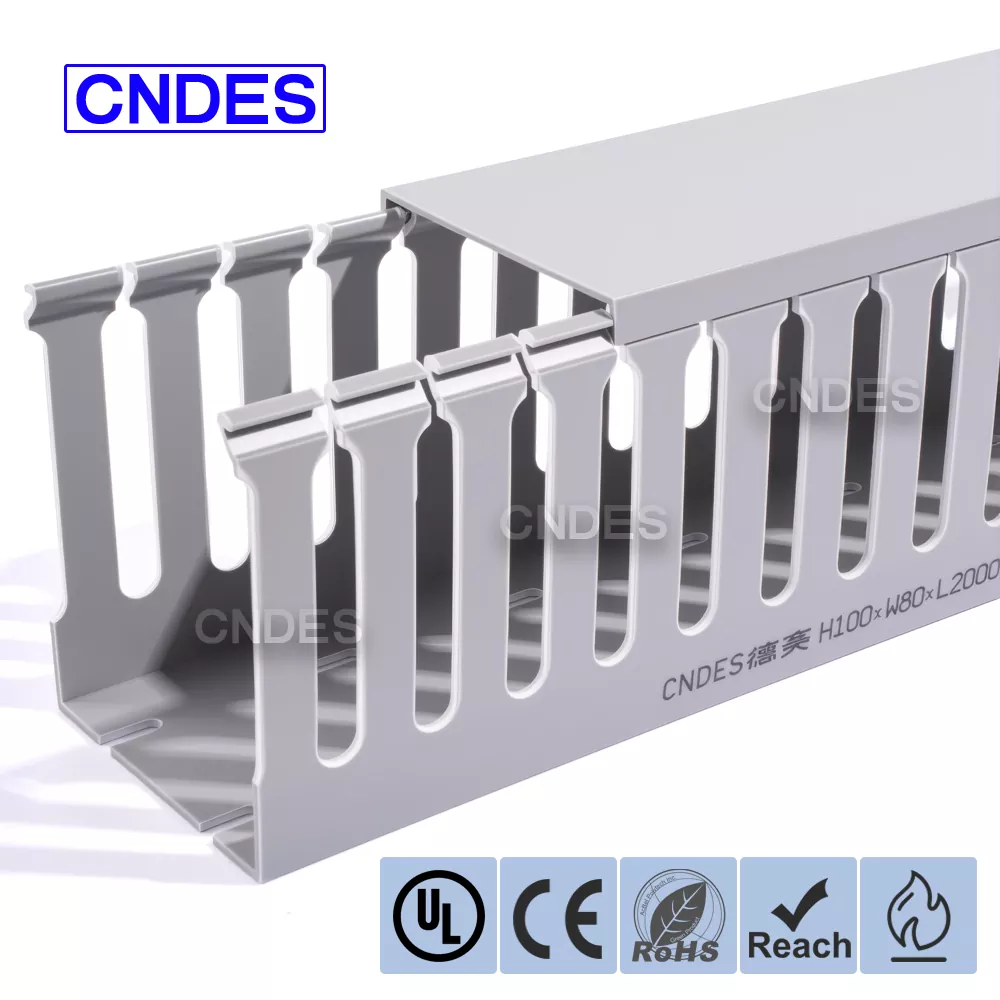 Salur Pendawaian PVC Berslot Fleksibel 100×80