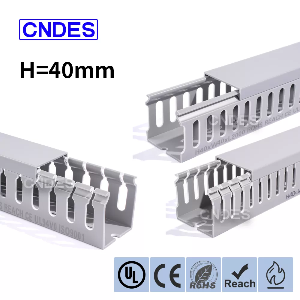 Salur Lumba Lumba Pendawaian PVC Berslot Tinggi 40mm