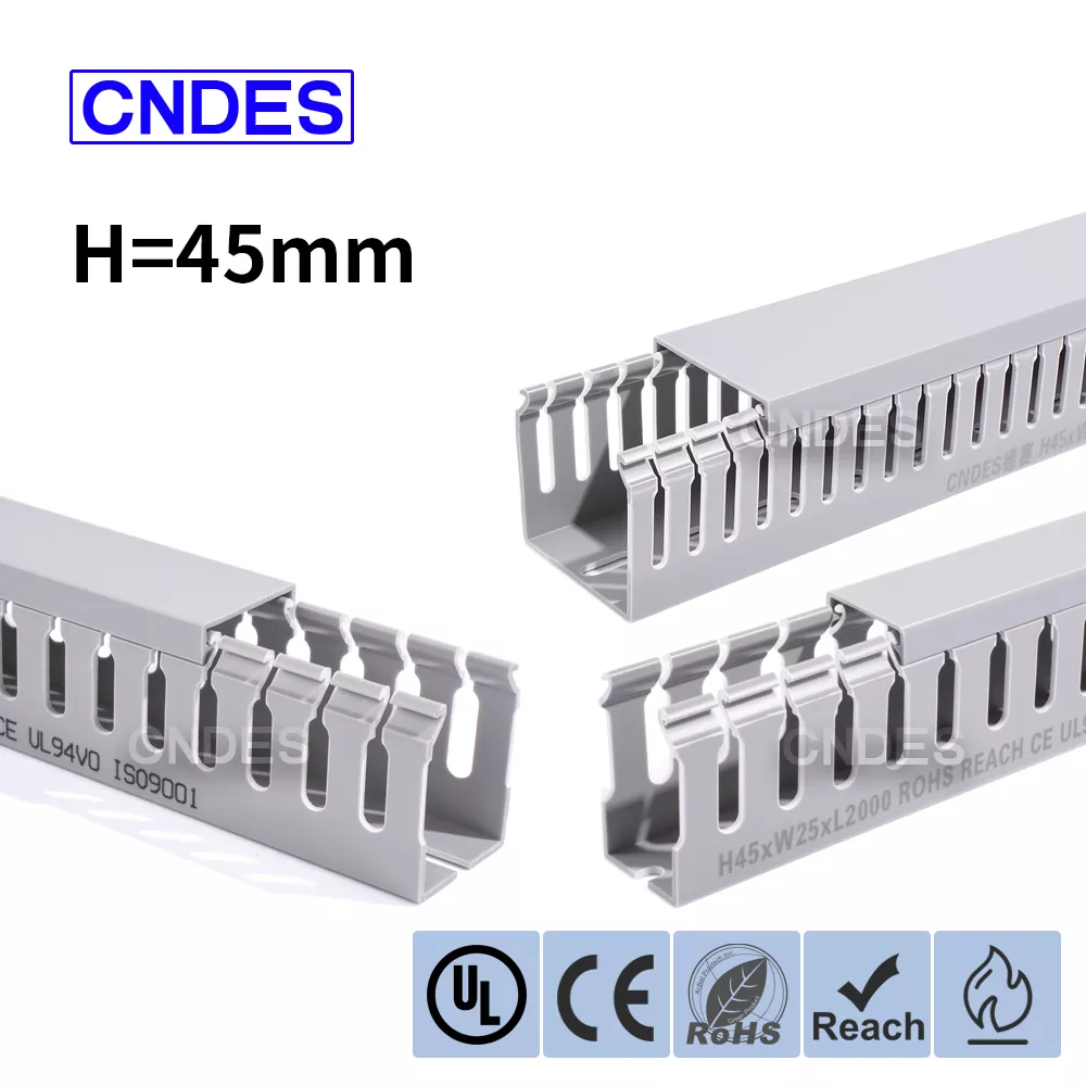 Saluran Penutup Kawat PVC Berslot Tinggi 45mm