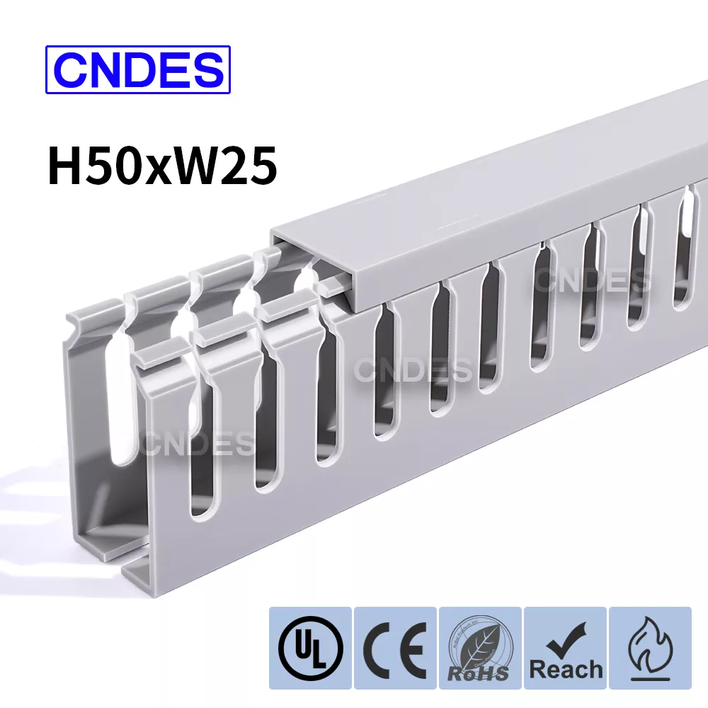 Saluran Kabinet Elektrik PVC Berslot 50×25mm