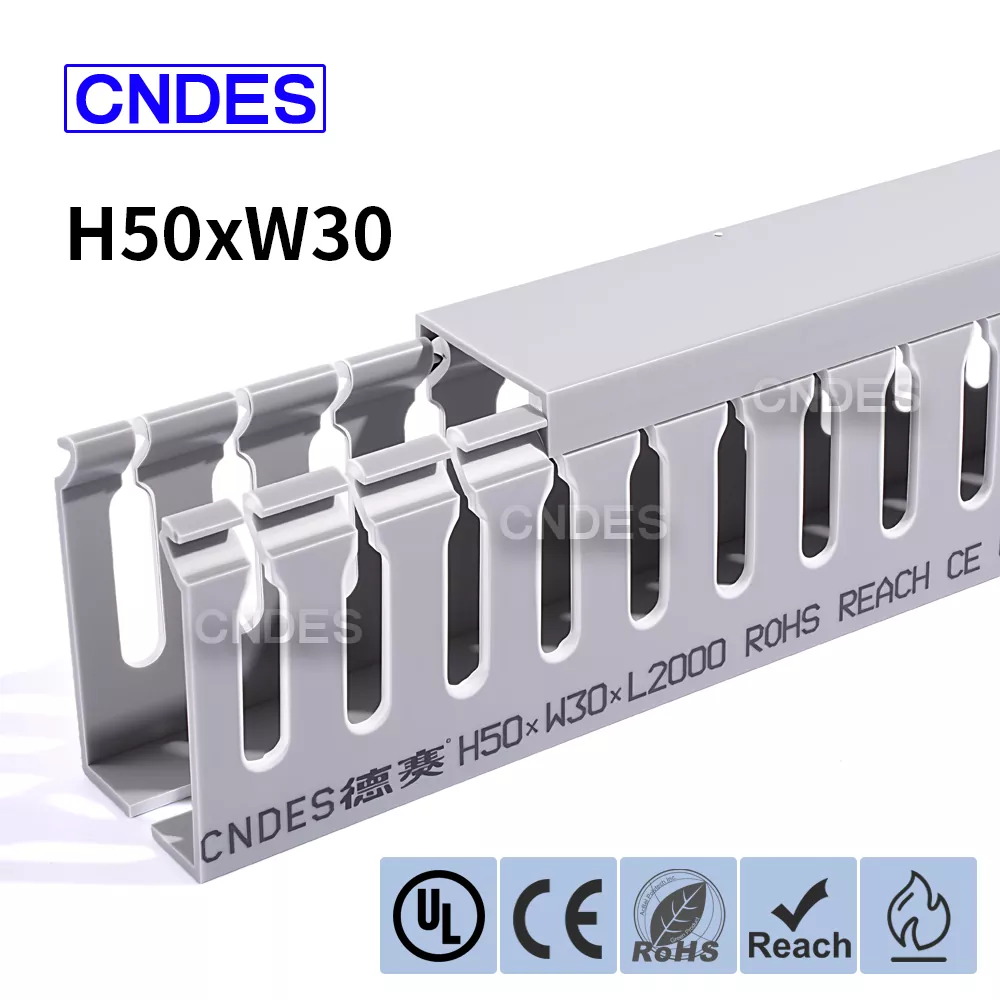 Saluran Organisasi Kabel PVC Berslot 50×30