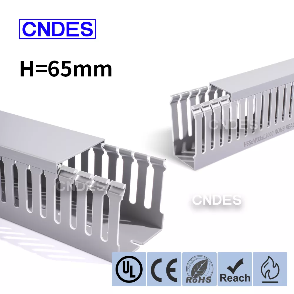 Salur Pendawaian Industri PVC Berslot Tinggi 65mm